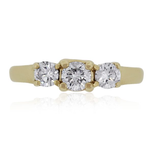 14k Yellow Gold 1ctw Round Cut Diamond Engagement Ring