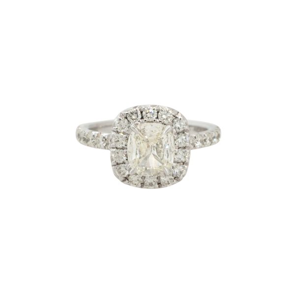 18k White Gold 1.78ctw Cushion Cut Diamond  Engagement Ring