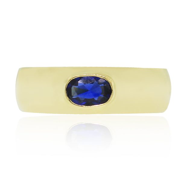 yellow gold sapphire band