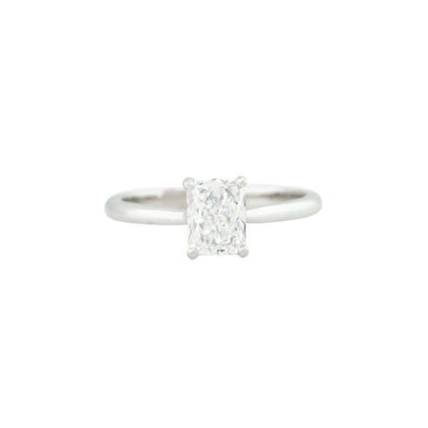 GIA Certified Platinum 1.20ctw Radiant Cut Diamond Engagement Ring