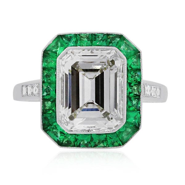 3ct emerald halo diamond ring