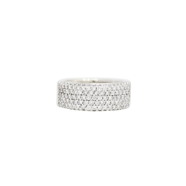 Sonia B. 18k White Gold Natural Diamond Pave Ring Band