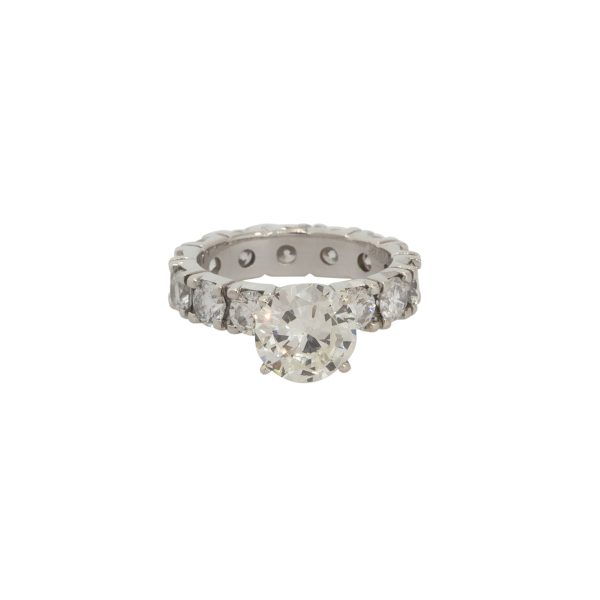 14k White Gold 4.05ctw Diamond Eternity Engagement Ring