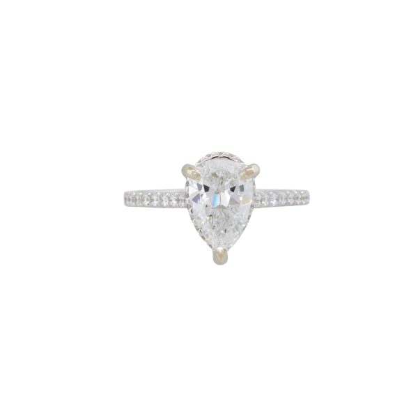 GIA 18k White Gold 2.13ctw Pear Shape Diamond Engagement Ring