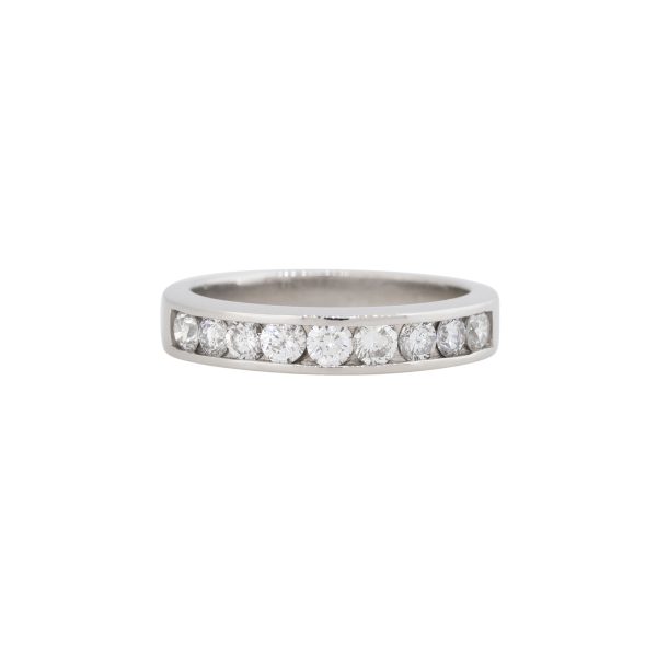 Platinum 0.55ctw Round Brilliant Cut Diamond Channel Set Wedding Band