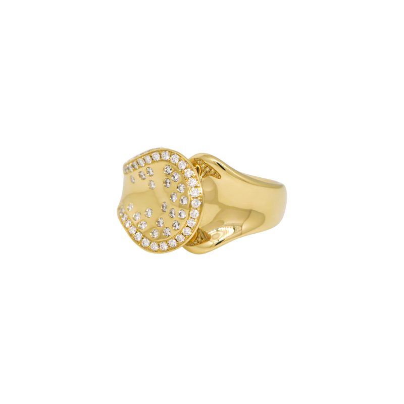 18k Yellow Gold 0.60ctw Round Brilliant Diamond Sprinkle Ring