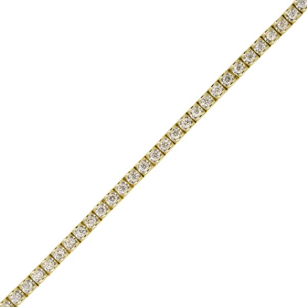 14k Yellow Gold 2.50ctw Natural Round Brilliant Cut Diamond Tennis Bracelet