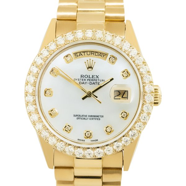 Rolex 18038 President 18k Yellow Gold Diamond Dial Watch