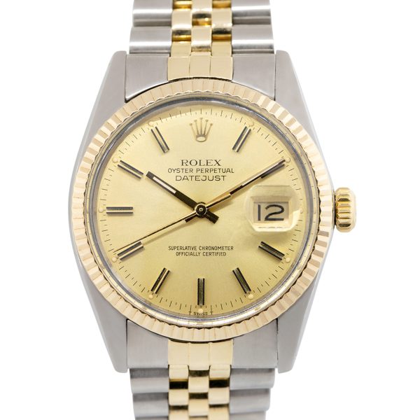 Rolex 16013 Datejust 18k Yellow Gold and Steel Fluted Bezel Watch